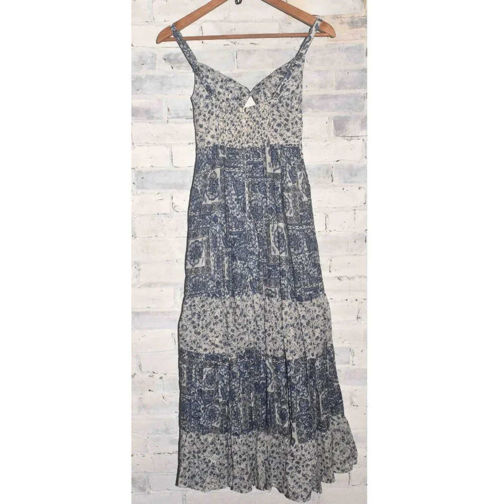 NWT Abercrombie & Fitch Blue White Floral Dress Size XXS $130! - Picture 1 of 8